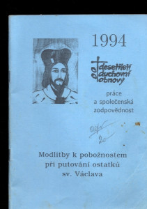 Modlitby k pobožnostem při putování ostatků sv. Václava