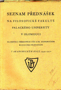 Seznam přednášek Palackého university v Olomouci a na kursu pro plánování